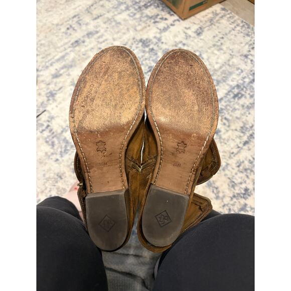 Donald Pliner Distressed Brown Leather Mid-Calf Boots Side Zip Women’s 10M - Picture 2 of 12